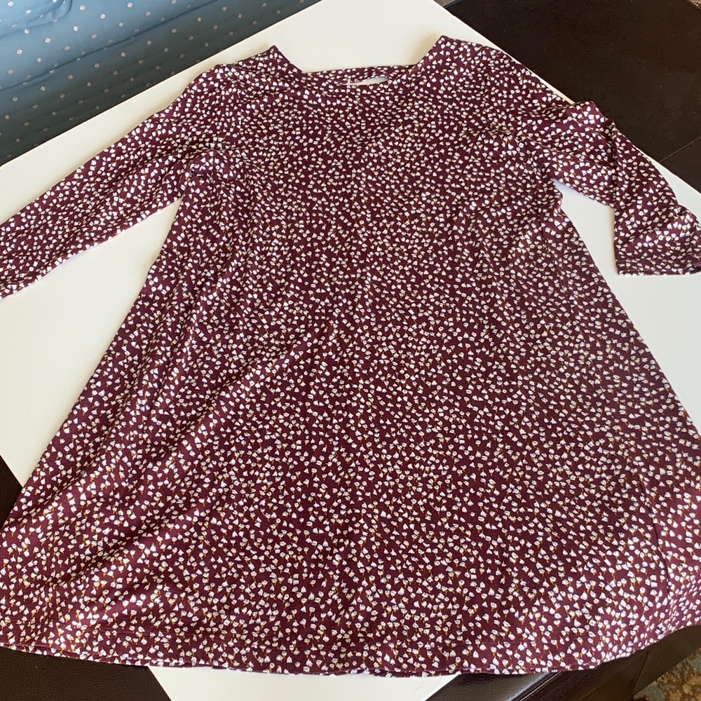 Loft Outlet Petite Maroon Swing Dress 3/4 sleeves size small - Picture 4 of 15